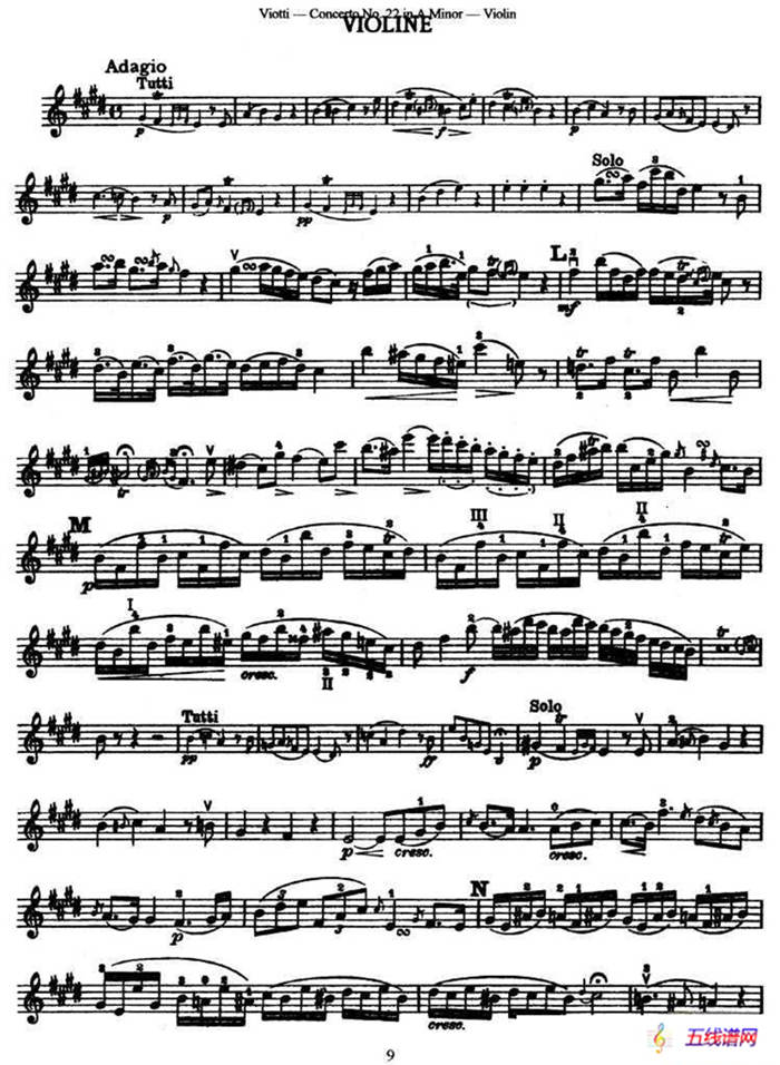 维奥蒂VIOTTI《Concerto No.22 in A Minor》（II.)小提琴）