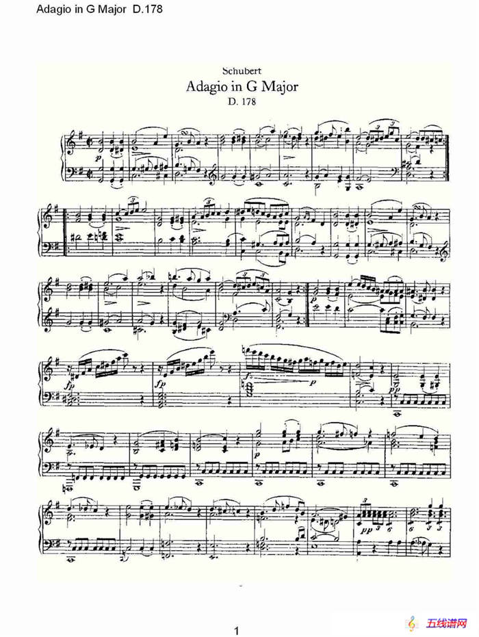 Adagio in G Major D.178O（G大调柔板D.178）