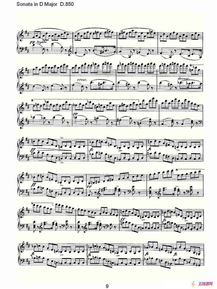 Sonata in D Major D.850（D大调奏鸣曲 D.850）