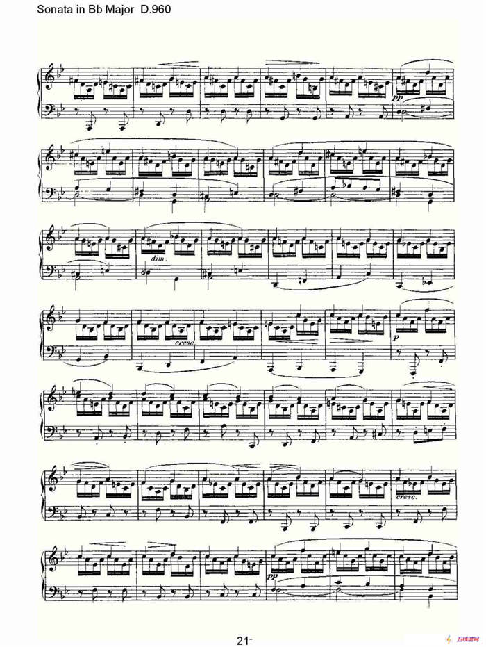 Sonata in Bb Major D.960（Bb大调奏鸣曲 D.960）