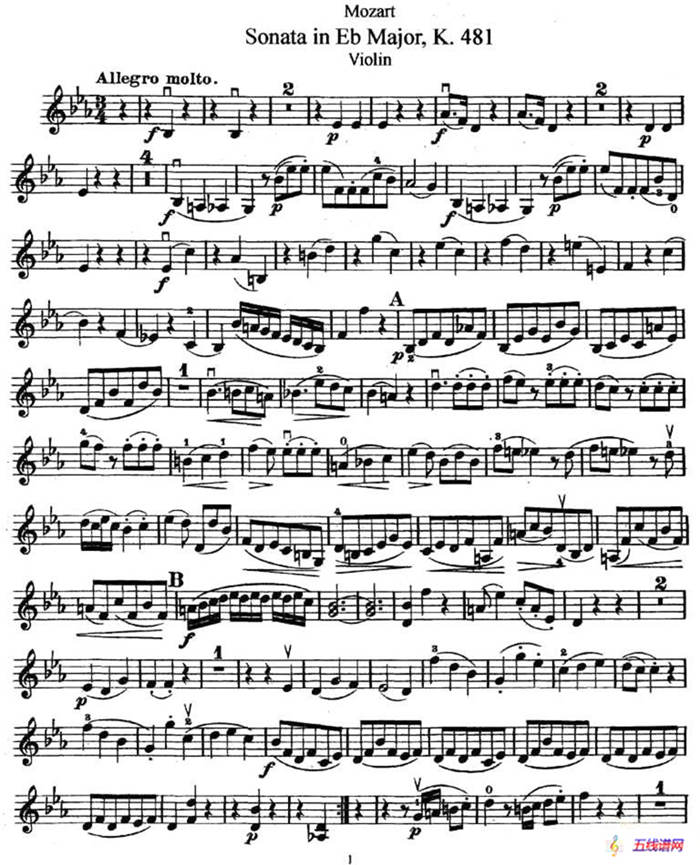 Sonata in Eb Major K.481