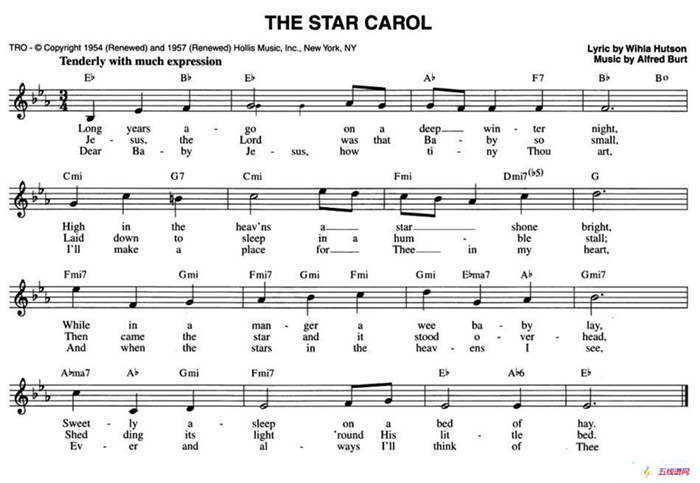 THE STAR CAROL（五线谱）