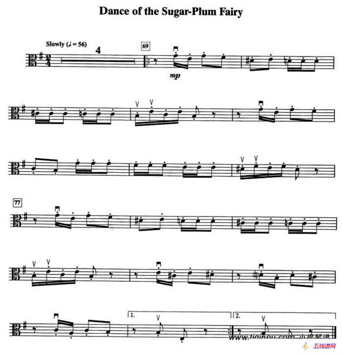 Dance of the Sugar-Plum Fairy（中提琴谱）