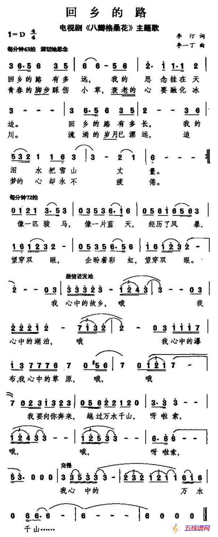 回鄉(xiāng)的路（電視劇《八瓣格桑花》主題歌）