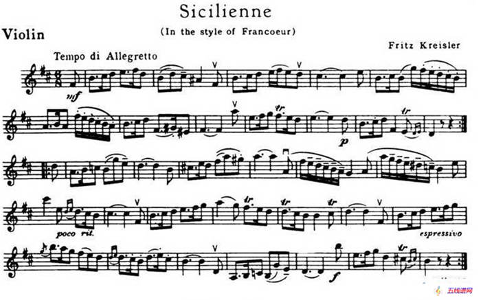 Sicilienne（西西里舞曲、克莱斯勒 作曲版）