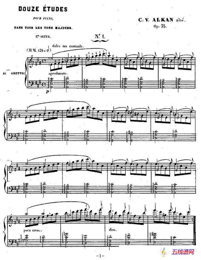 Etude No. 1（A major）