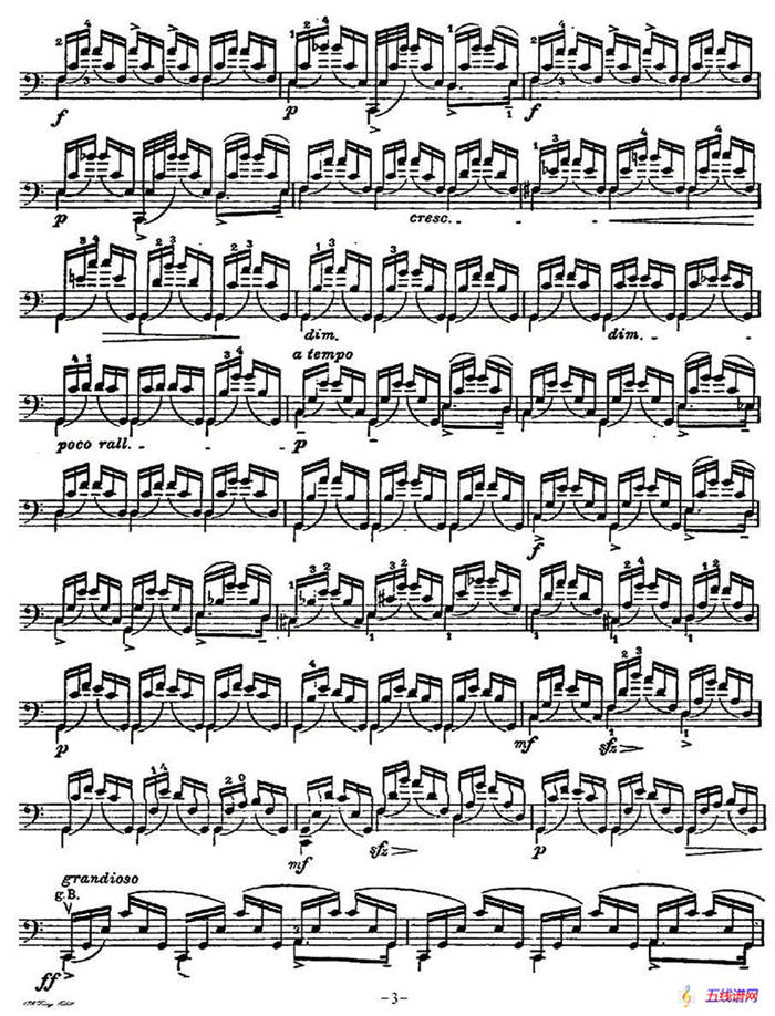A. Piatti 12 Caprice Op.25（皮阿蒂 12首大提琴随想曲) 第七）