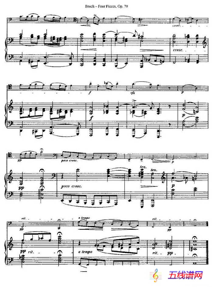 马克斯·布鲁赫 Op70 4首（大提琴+钢琴）