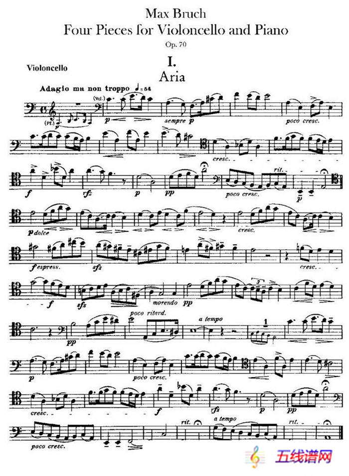 马克斯·布鲁赫 Op70 4首（大提琴）