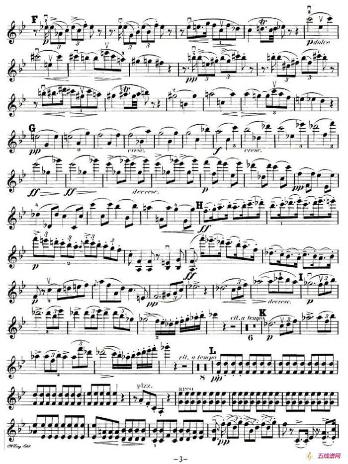 第一钢琴,小提琴，大提琴三重奏 Op.99之小提琴分谱