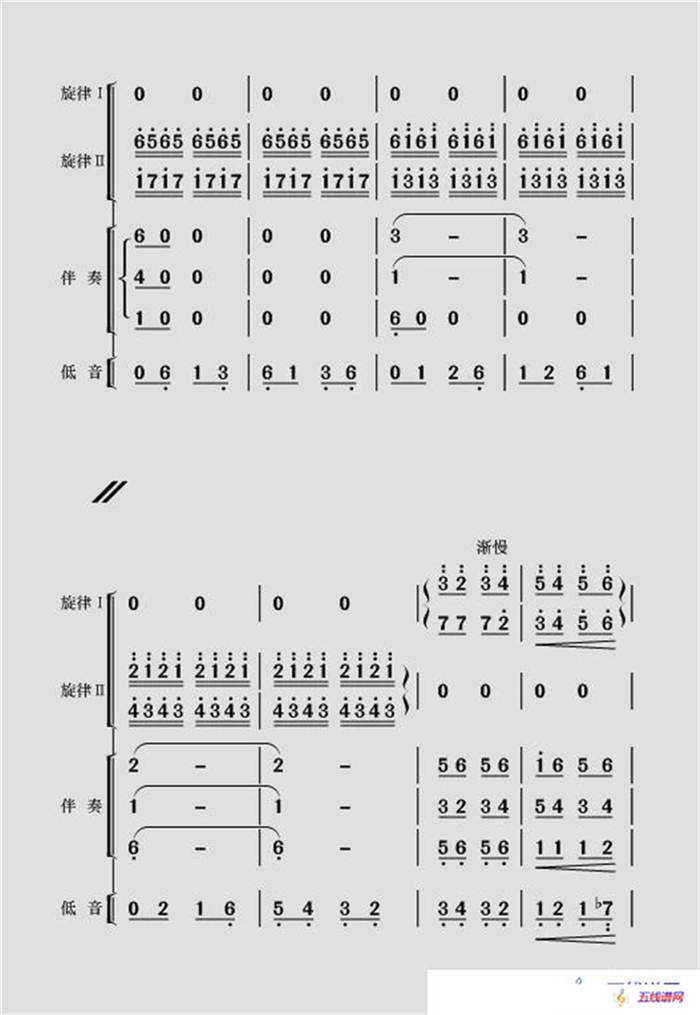 現代舞劇《白毛女》全劇主旋律樂譜之序曲