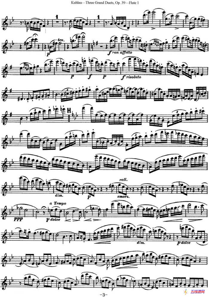 库劳长笛二重奏大练习曲Op.39——Flute 1（No.2）