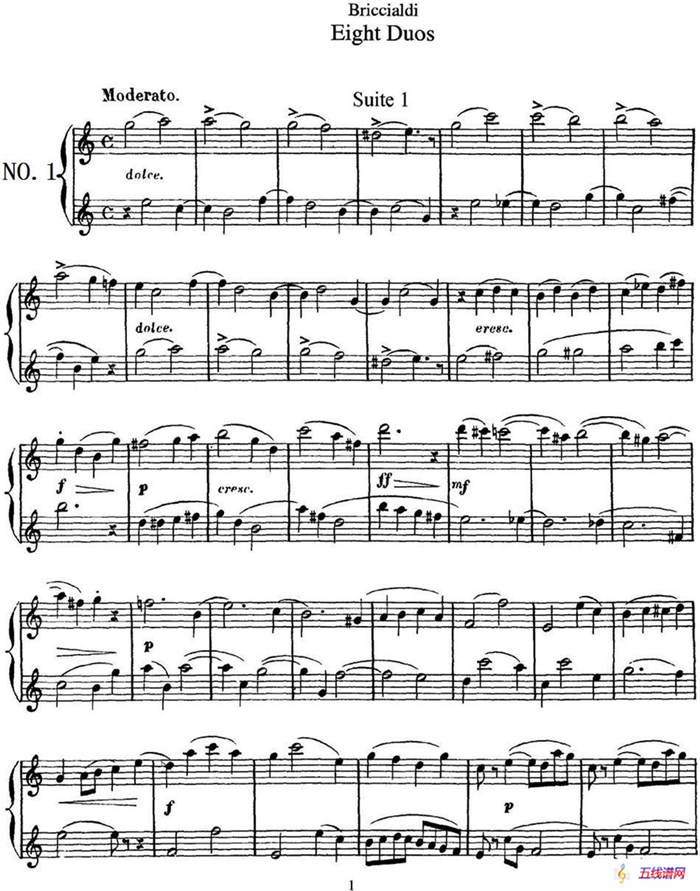 8首博瑞西亚第长笛二重奏（NO.1）