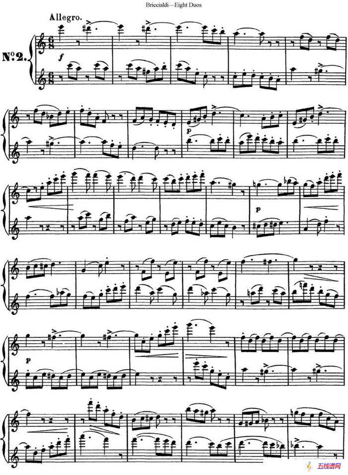 8首博瑞西亚第长笛二重奏（NO.2）