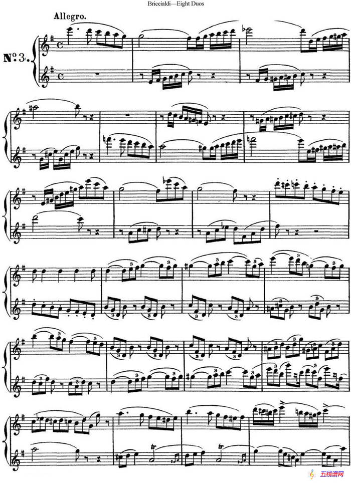 8首博瑞西亚第长笛二重奏（NO.3）