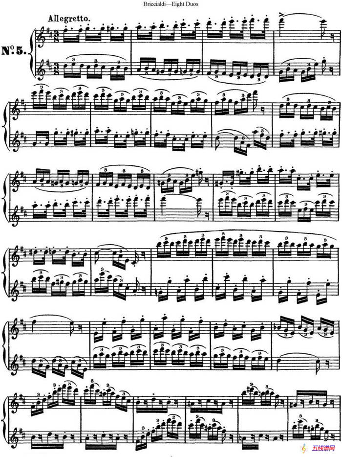 8首博瑞西亚第长笛二重奏（NO.5）