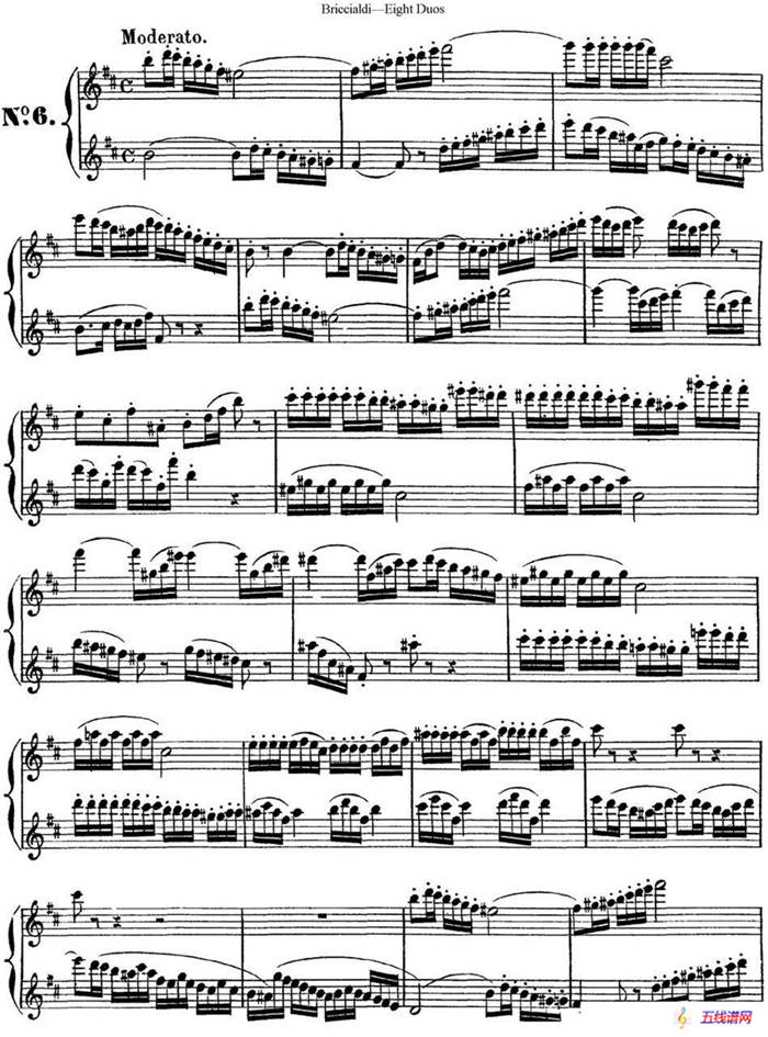 8首博瑞西亚第长笛二重奏（NO.6）