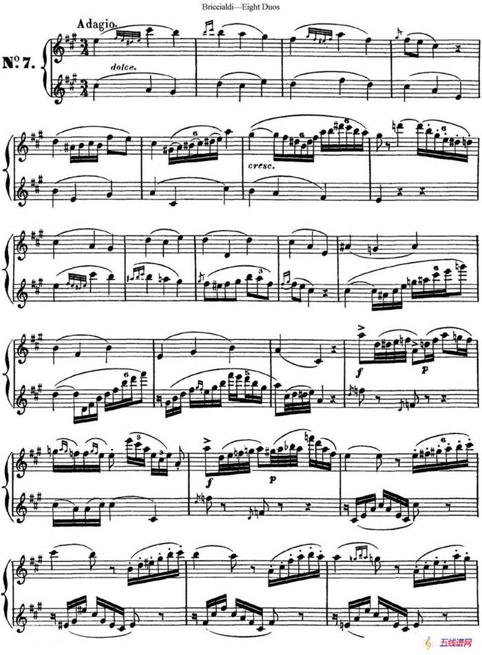8首博瑞西亚第长笛二重奏（NO.7）