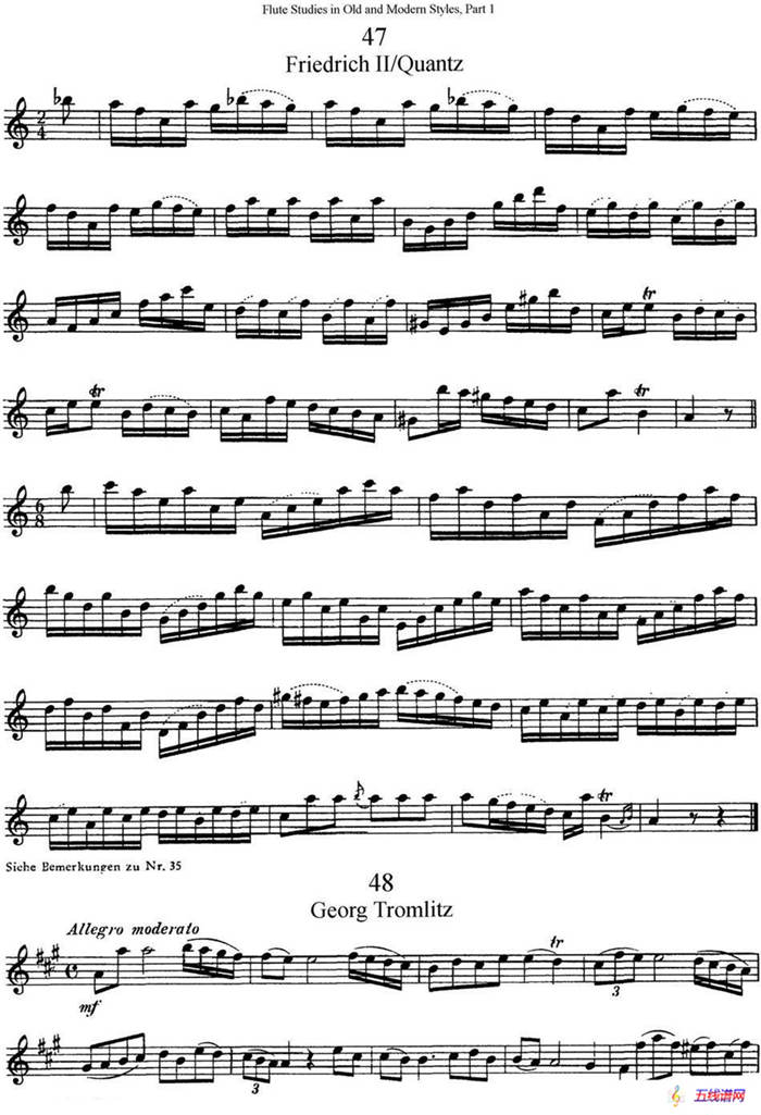 斯勒新老风格长笛练习重奏曲（第一部分）（NO.47-NO.49）