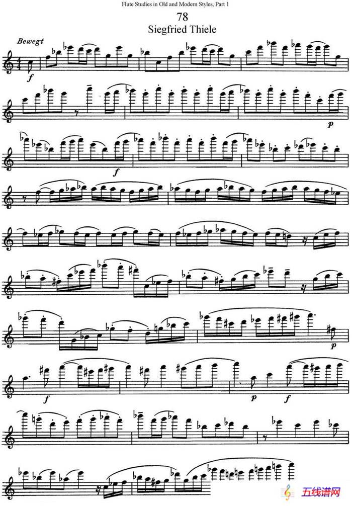 斯勒新老风格长笛练习重奏曲（第一部分）（NO.78）