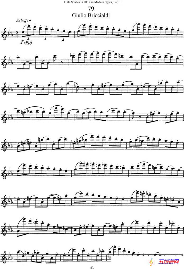 斯勒新老风格长笛练习重奏曲（第一部分）（NO.79）