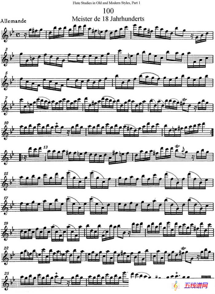 斯勒新老风格长笛练习重奏曲（第一部分）（NO.100-NO.101）