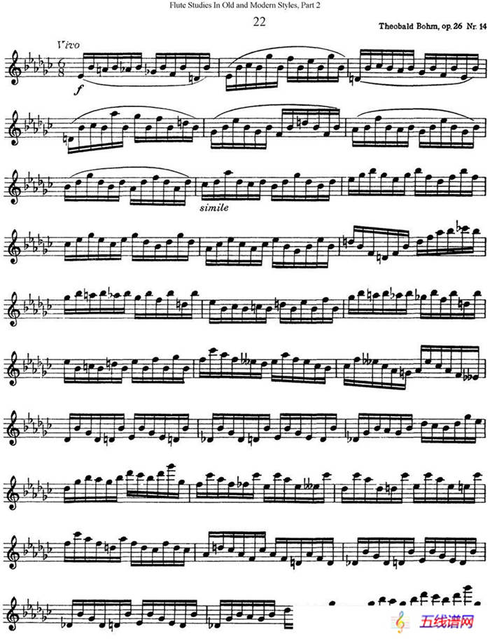 斯勒新老风格长笛练习重奏曲（第二部分）（NO.22）