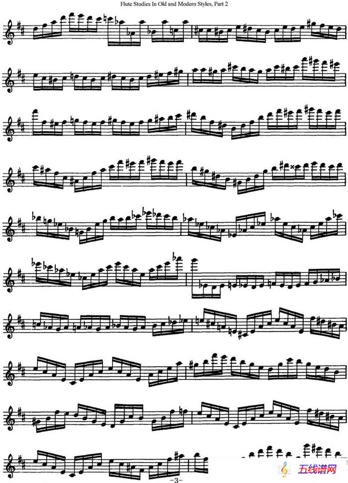 斯勒新老风格长笛练习重奏曲（第二部分）（NO.25）