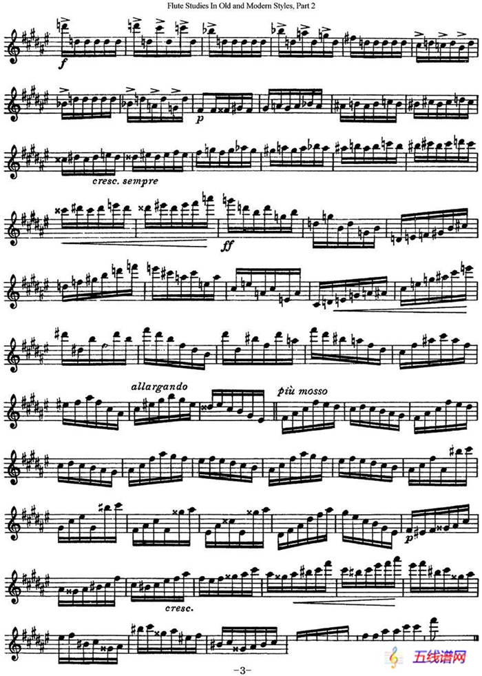 斯勒新老风格长笛练习重奏曲（第二部分）（NO.34）