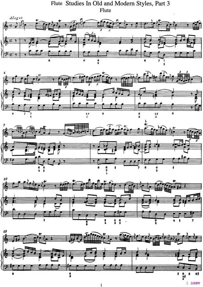 斯勒新老风格长笛练习重奏曲（第三部分）（NO.1-NO.2）