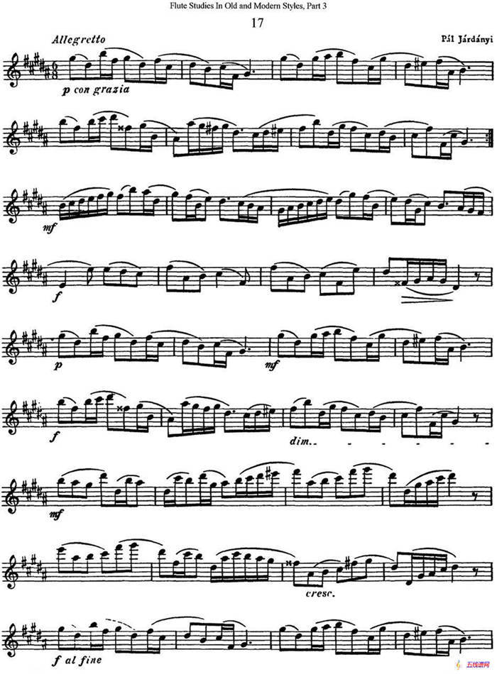 斯勒新老风格长笛练习重奏曲（第三部分）（NO.17-NO.19）
