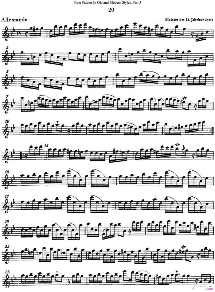 斯勒新老风格长笛练习重奏曲（第三部分）（NO.20-NO.21）