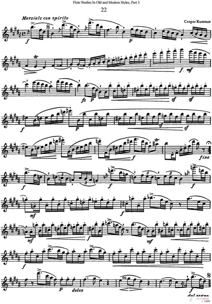 斯勒新老风格长笛练习重奏曲（第三部分）（NO.22-NO.23）