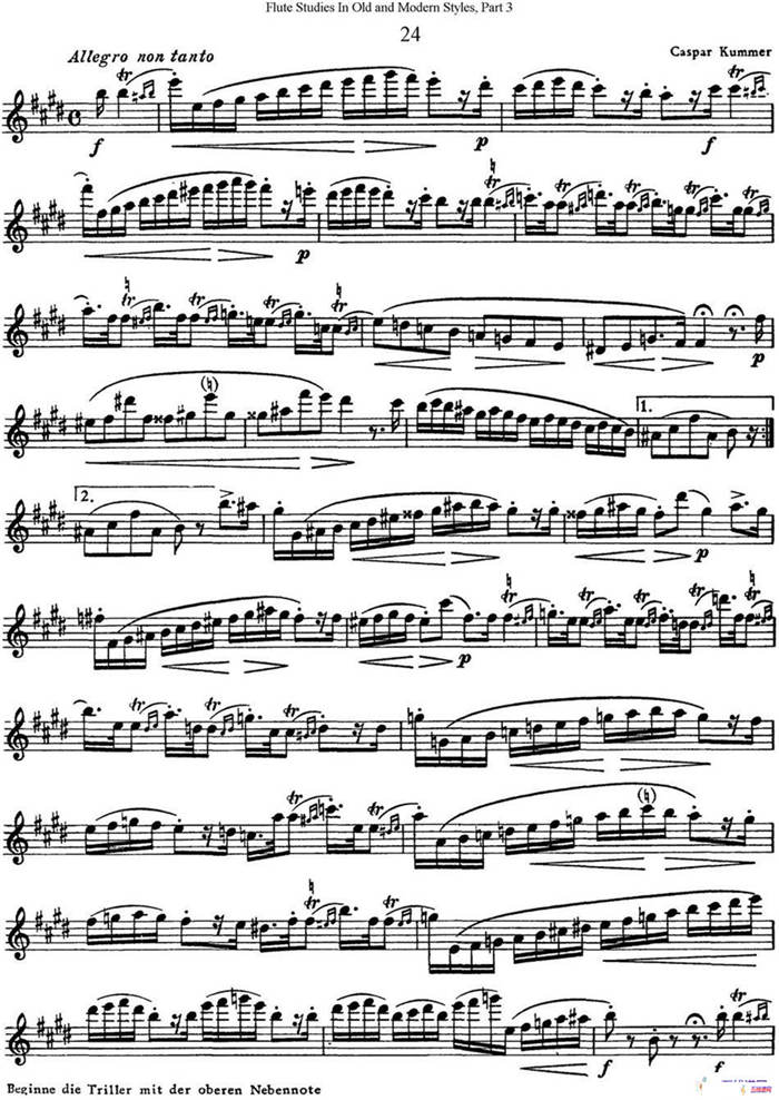 斯勒新老风格长笛练习重奏曲（第三部分）（NO.24-NO.25）