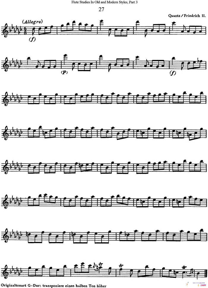 斯勒新老风格长笛练习重奏曲（第三部分）（NO.27）