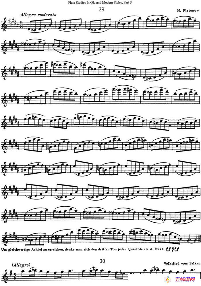 斯勒新老风格长笛练习重奏曲（第三部分）（NO.29-NO.31）