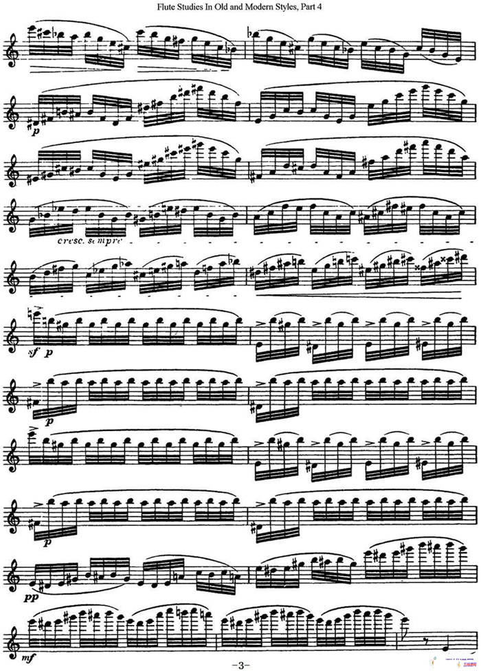 斯勒新老风格长笛练习重奏曲（第四部分）（NO.7）