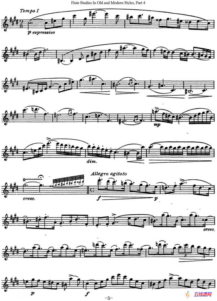 斯勒新老风格长笛练习重奏曲（第四部分）（NO.8）