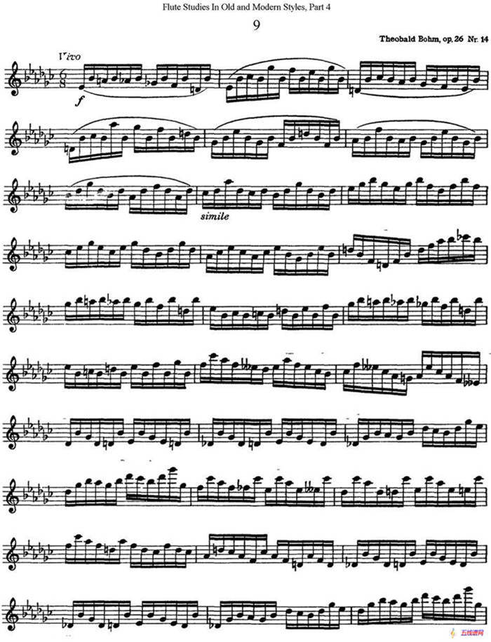 斯勒新老风格长笛练习重奏曲（第四部分）（NO.9）