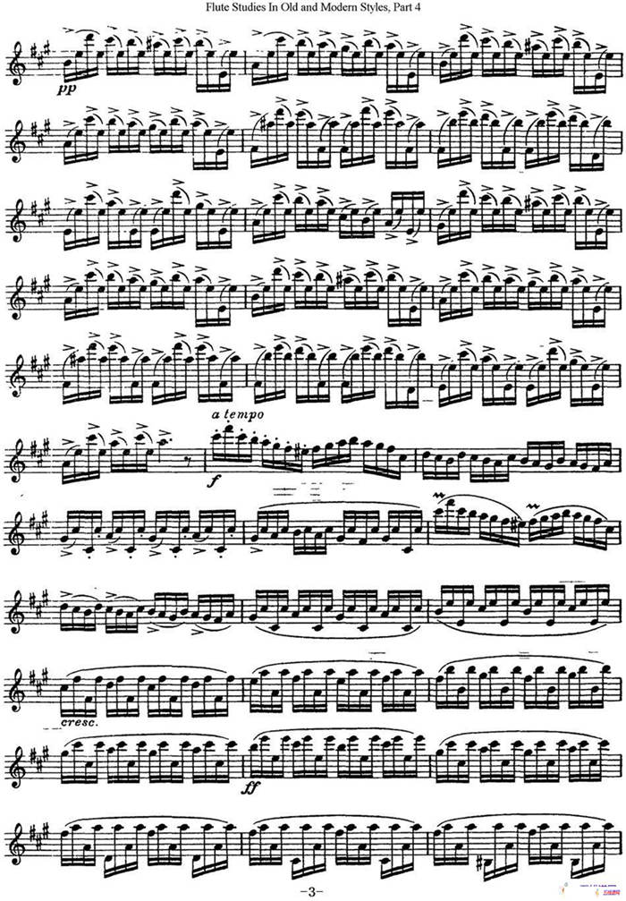 斯勒新老风格长笛练习重奏曲（第四部分）（NO.17-NO.18）