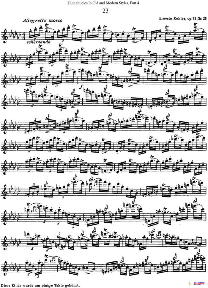 斯勒新老风格长笛练习重奏曲（第四部分）（NO.23）