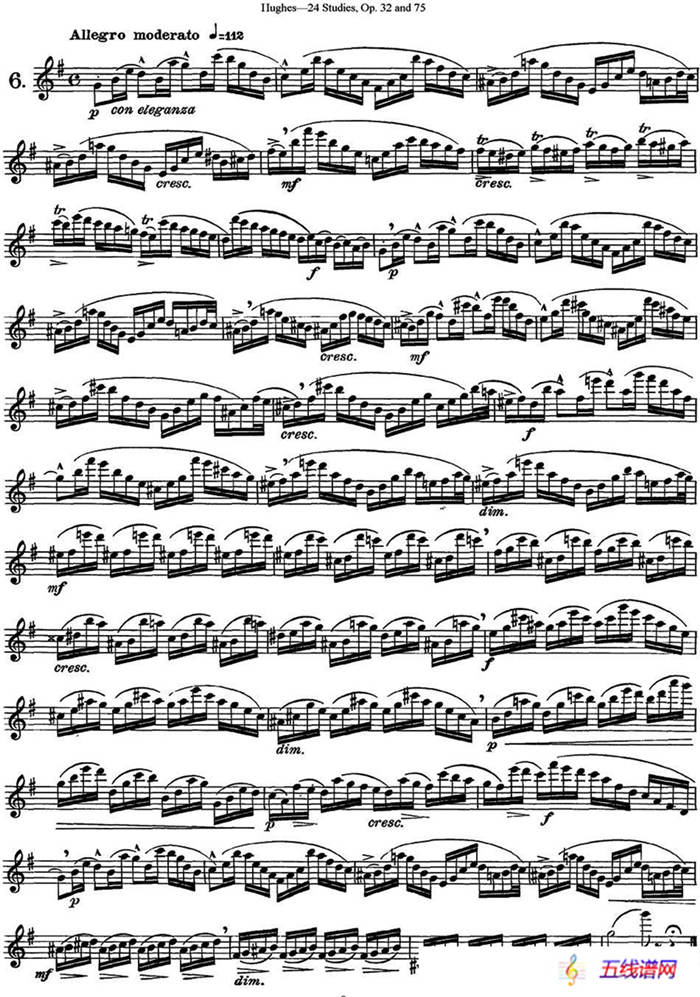 胡埃斯24首长笛练习曲Op.32（NO.6）