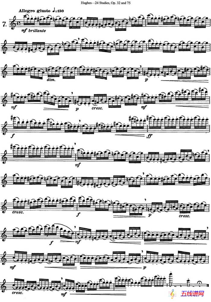 胡埃斯24首长笛练习曲Op.32（NO.7）