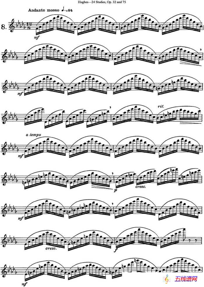 胡埃斯24首长笛练习曲Op.32（NO.8）
