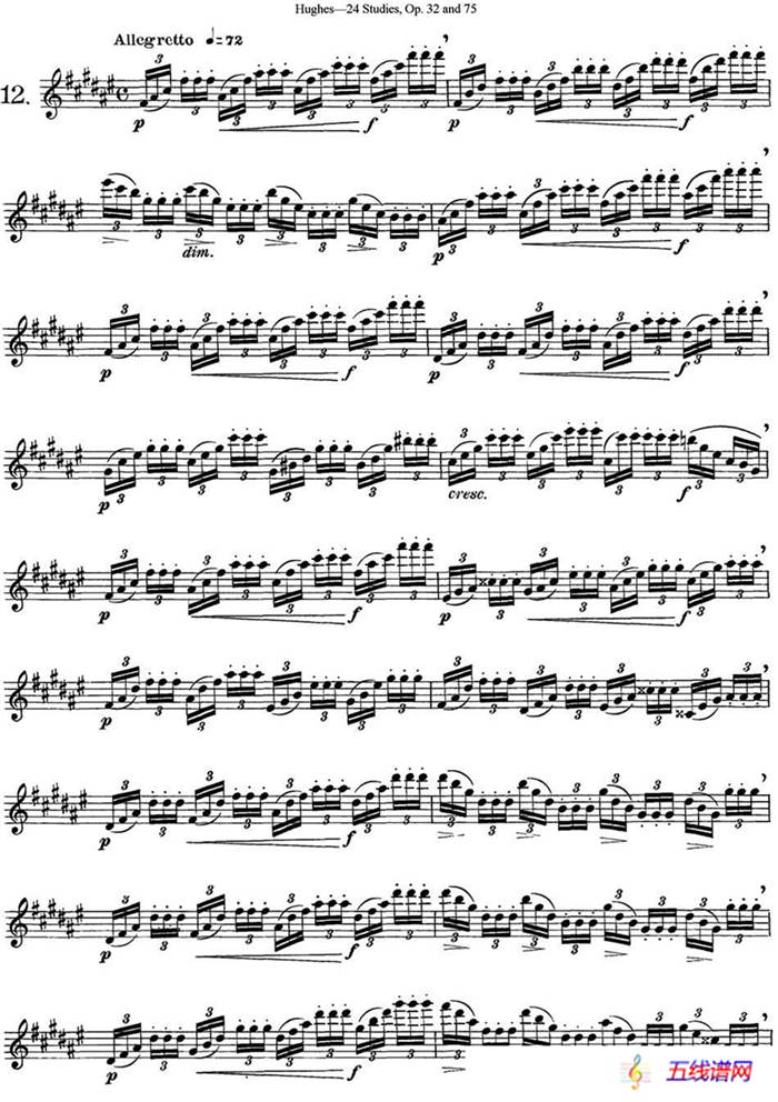 胡埃斯24首长笛练习曲Op.32（NO.12）