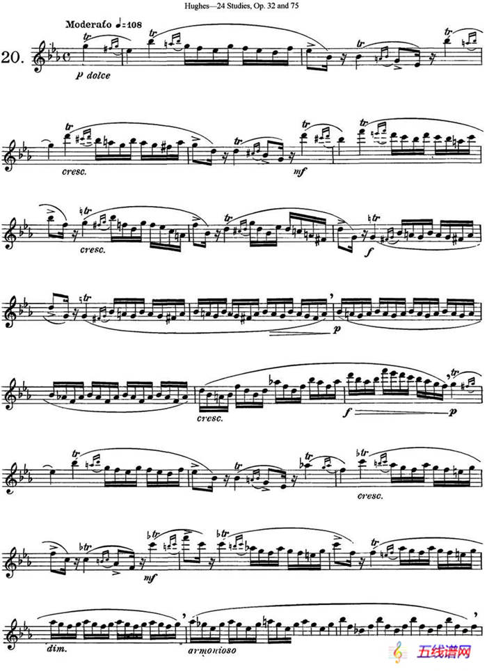 胡埃斯24首长笛练习曲Op.32（NO.20）