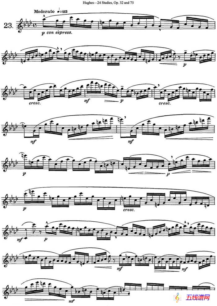 胡埃斯24首长笛练习曲Op.32（NO.23）