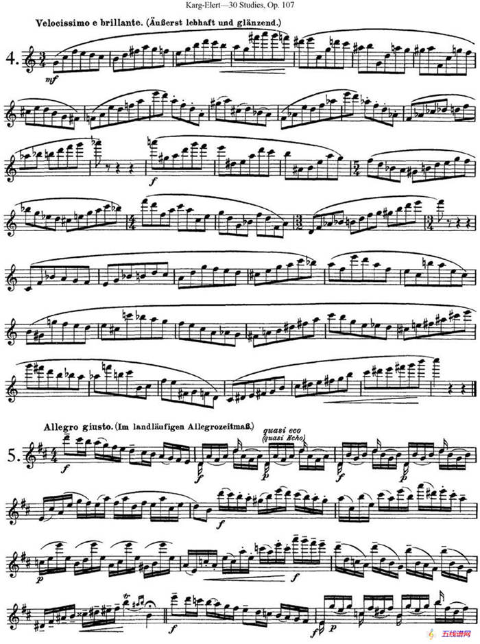 卡-伊勒特30首长笛练习曲Op.107（NO.4-NO.6）