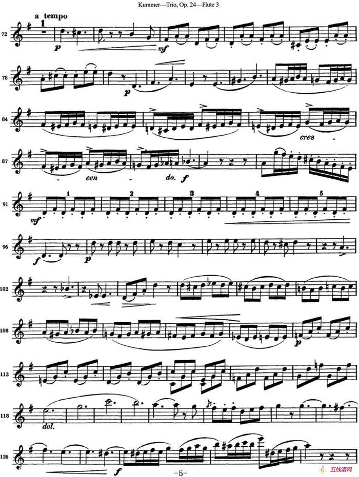 库默长笛三重奏Op.24（Flute 3）