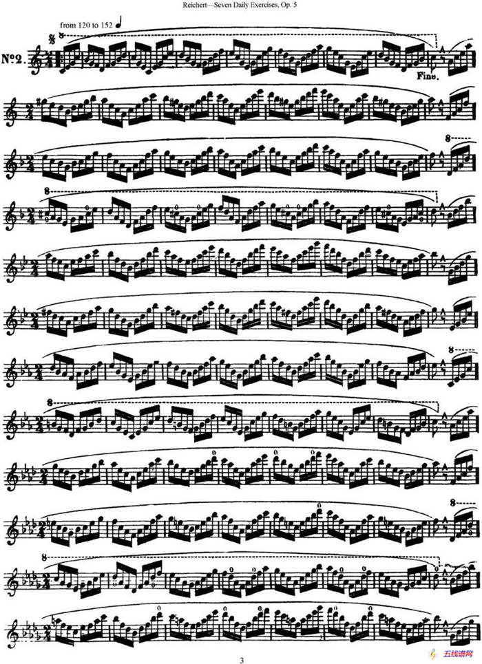 瑞澈特七首每日长笛练习曲Op.5（NO.2）